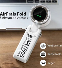 AirFrais Fold | Mini ventilateur pliable | 4000mAh, 180 Degrés, 5 vitesses, USB - Air Frais