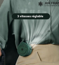 AirFrais Mini-Clip | Ventilateur de ceinture et de poche | 900mAh, USB, 3 vitesse - Air Frais