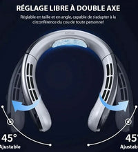 AirFrais | Ventilateur de cou silencieux et portable, rafraichissement instantané | 8000mAh, USB, LED