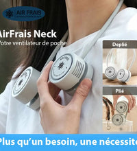 AirFrais Neck | Ventilateur portable et rétractable, compacte et élégant | 1600mAh, silencieux, USB