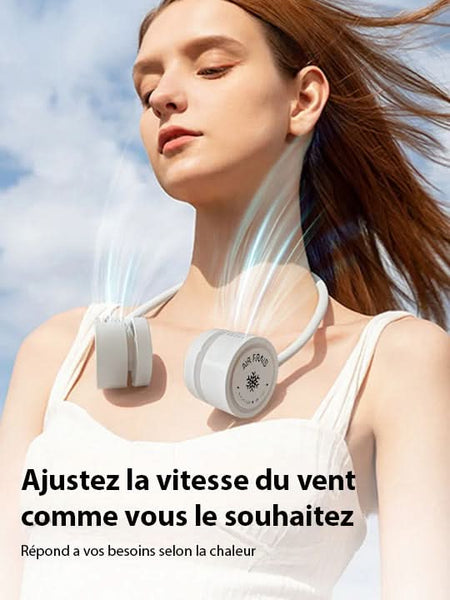AirFrais Neck | Ventilateur portable et rétractable, compacte et élégant | 1600mAh, silencieux, USB