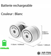 AirFrais Neck | Ventilateur portable et rétractable, compacte et élégant | 1600mAh, silencieux, USB